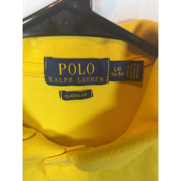 Polo Ralph Lauren Yellow Classic Fit Short Sleeve Polo Shirt  Cotton youth 14-16 - Picture 8 of 10